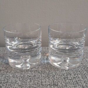 Krosno Short 2.5" Shot Glasses, Clear with Controlled Bubble, Set of 2 EUC